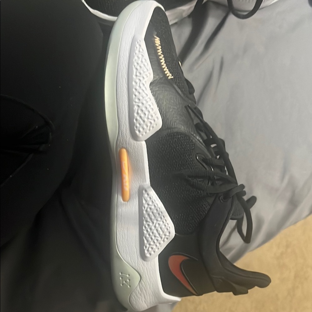 Nike Men's Black and Orange Athletic Shoes PG 5